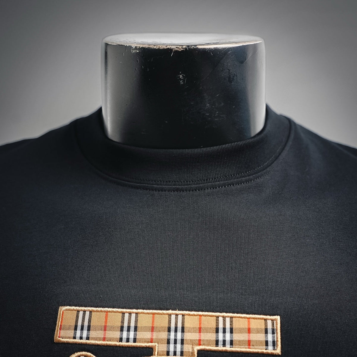 Burberry Vintage Check TB Monogram Cotton T-Shirt - Black