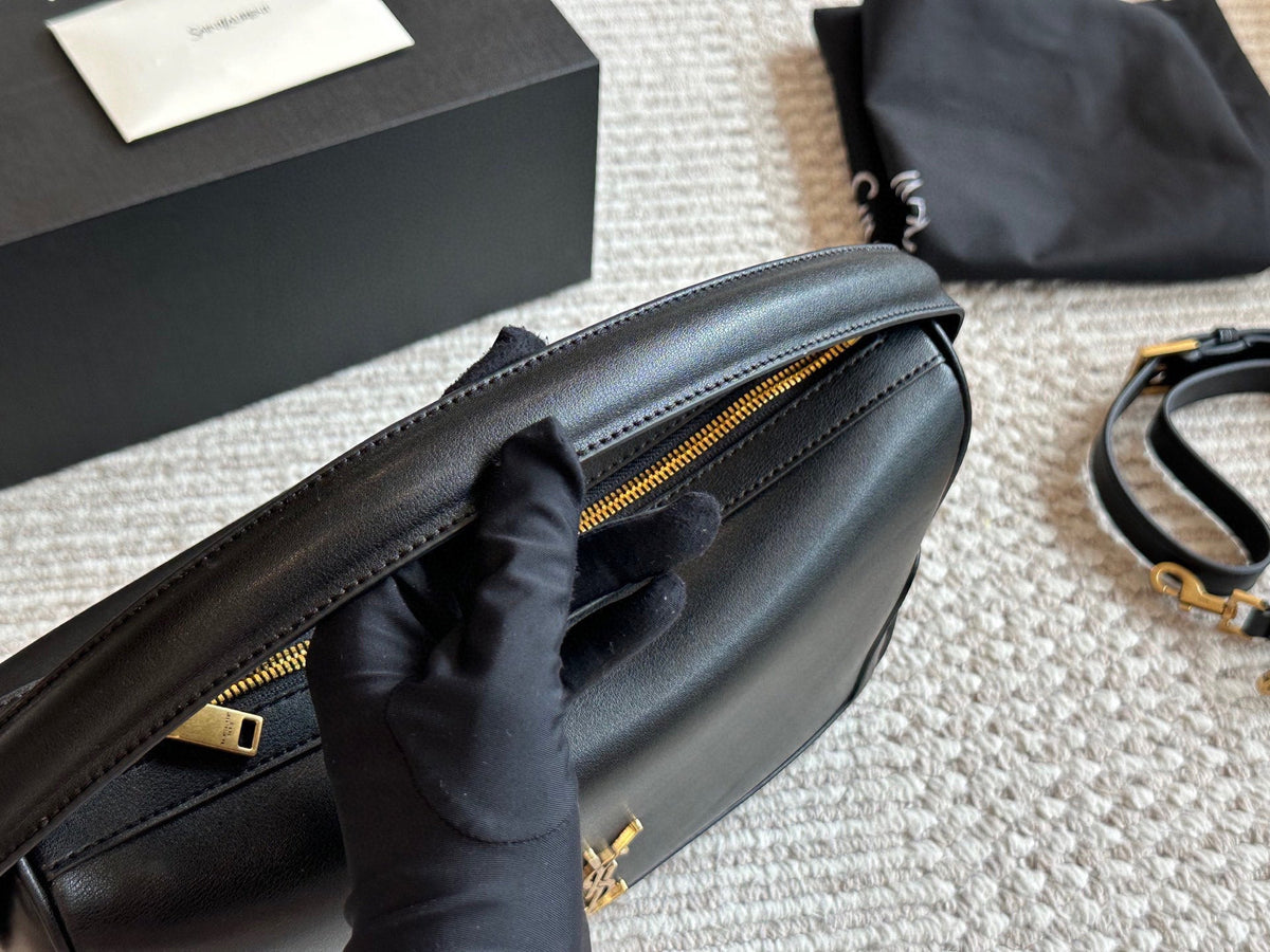 Saint Laurent YSL Monogram Smooth Leather Hobo Shoulder Bag – Convertible Crossbody Bag