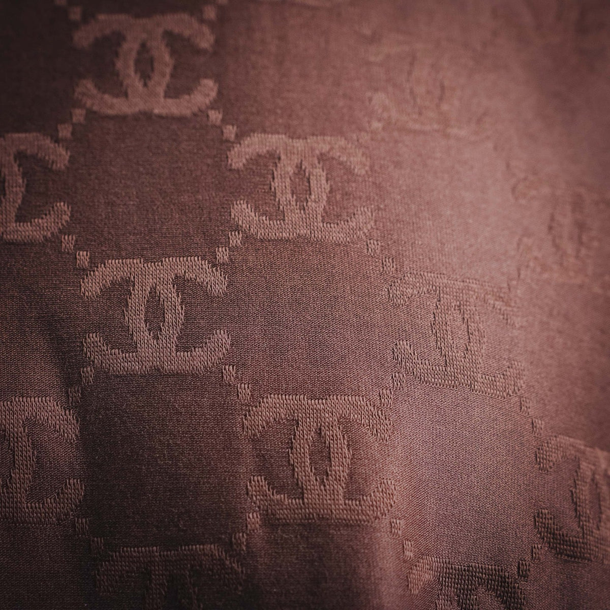 Chanel All-Over Jacquard Double C Monogram Cotton T-Shirt - Brown