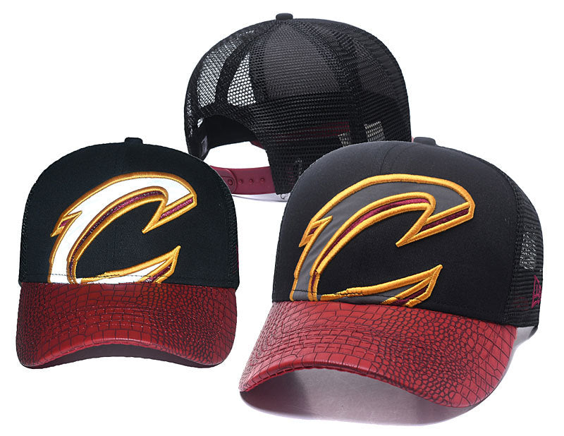 Cleveland Cavaliers "C" Logo Flat Brim Snapback – Leather Visor & Mesh Trucker Cap