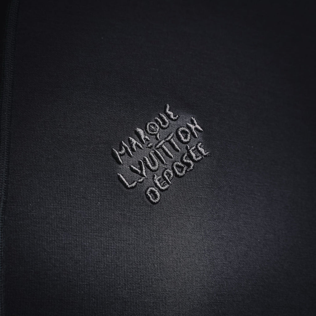 Louis Vuitton Pearl Drawstring Embossed Logo Zipped Hoodie