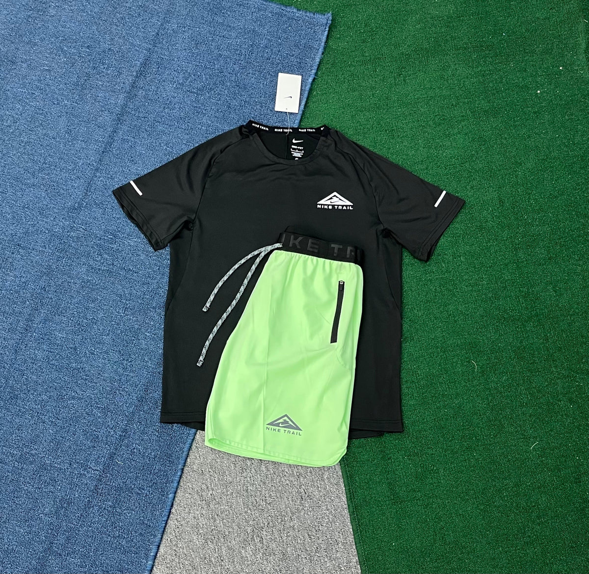 Nike Trail Men's Running Set – Quick-Dry Short Sleeve T-Shirt & Athletic Shorts Duo
