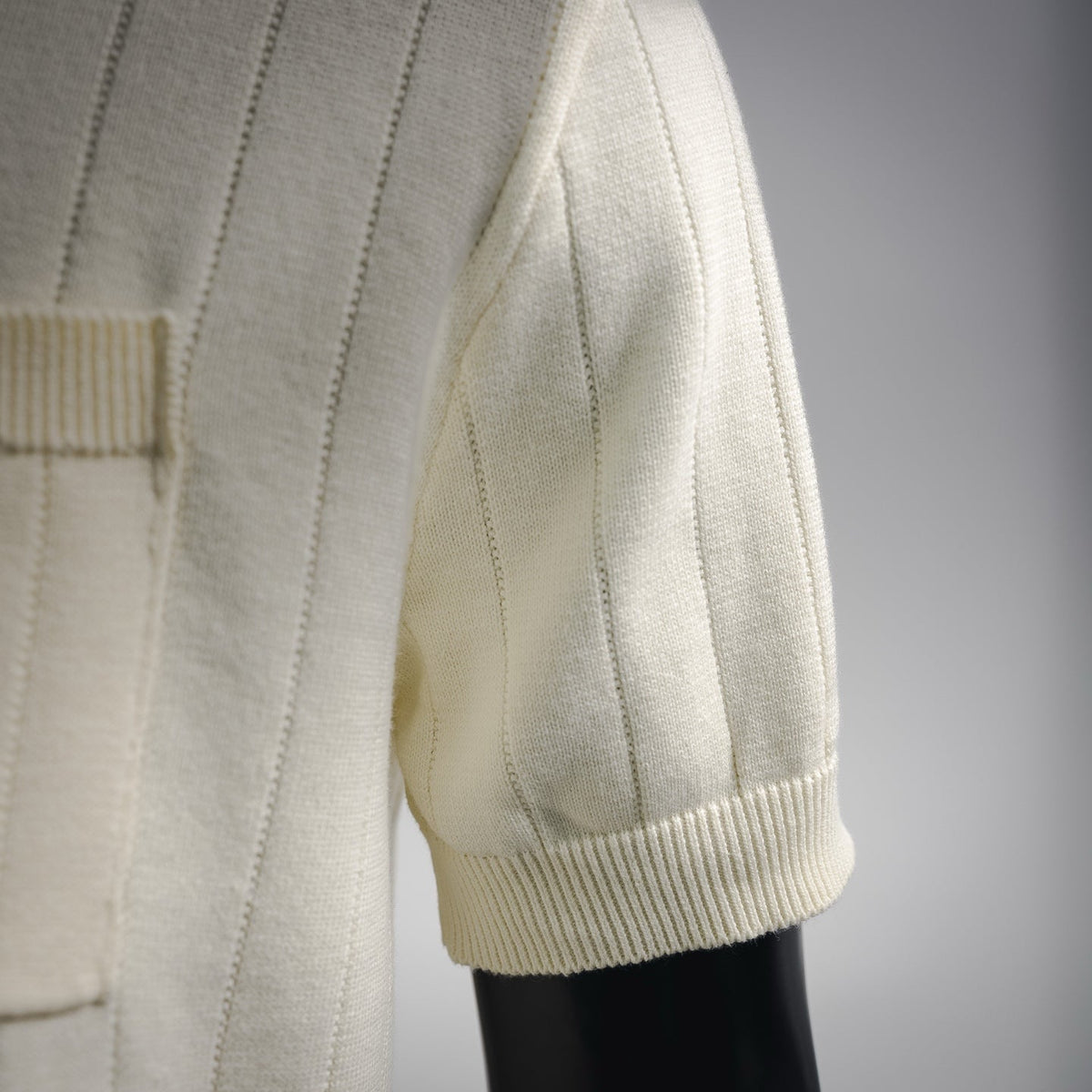 Gucci Embroidered Interlocking G Pocket Knit Polo Shirt - Off-White
