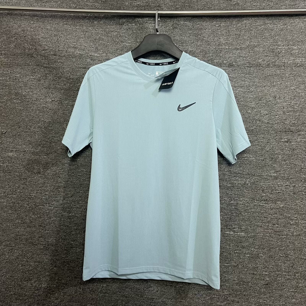Nike Men's Dri-FIT Vertical Striped Breathable Running T-Shirt – Short Sleeve Athletic Tee