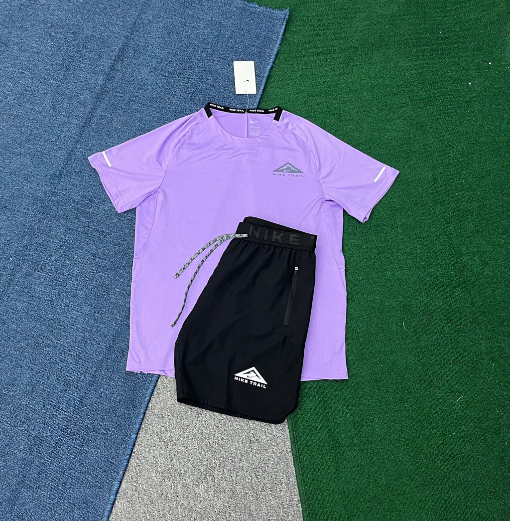 Nike Trail Men's Running Set – Quick-Dry Short Sleeve T-Shirt & Athletic Shorts Duo