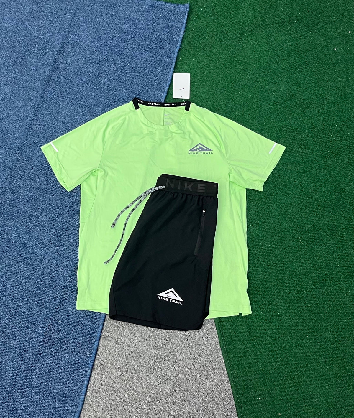 Nike Trail Men's Running Set – Quick-Dry Short Sleeve T-Shirt & Athletic Shorts Duo