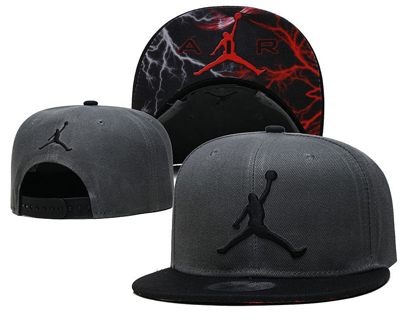 Retro Basketball Jumpman Snapback – Graphic Printed Under-Brim & 3D Logo Flat Visor Cap