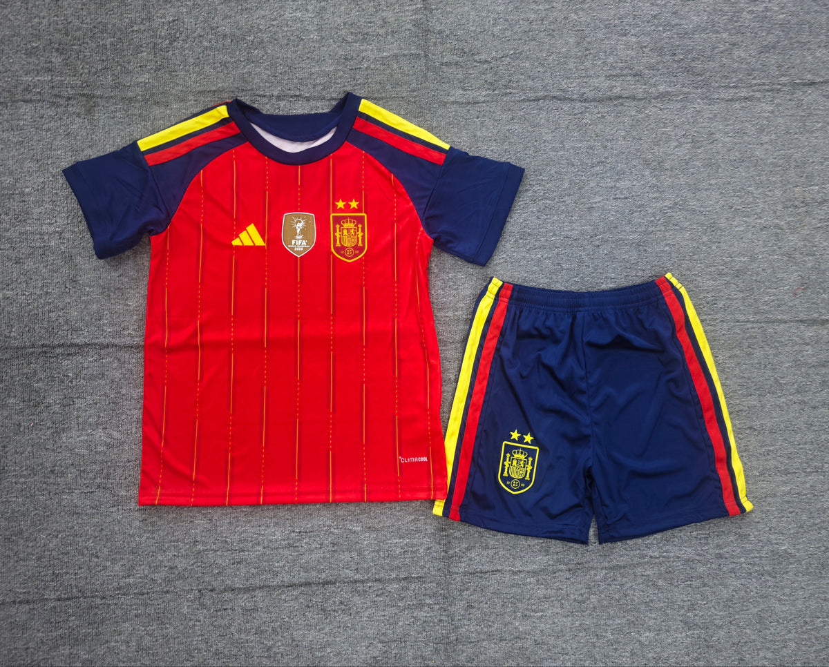 Spain FIFA World Cup 2026 Home Jersey & Shorts Kit - Official Youth / Kids Football Set