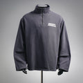 Balenciaga DIY Metal Logo Washed & Distressed Half-Zip Sweatshirt