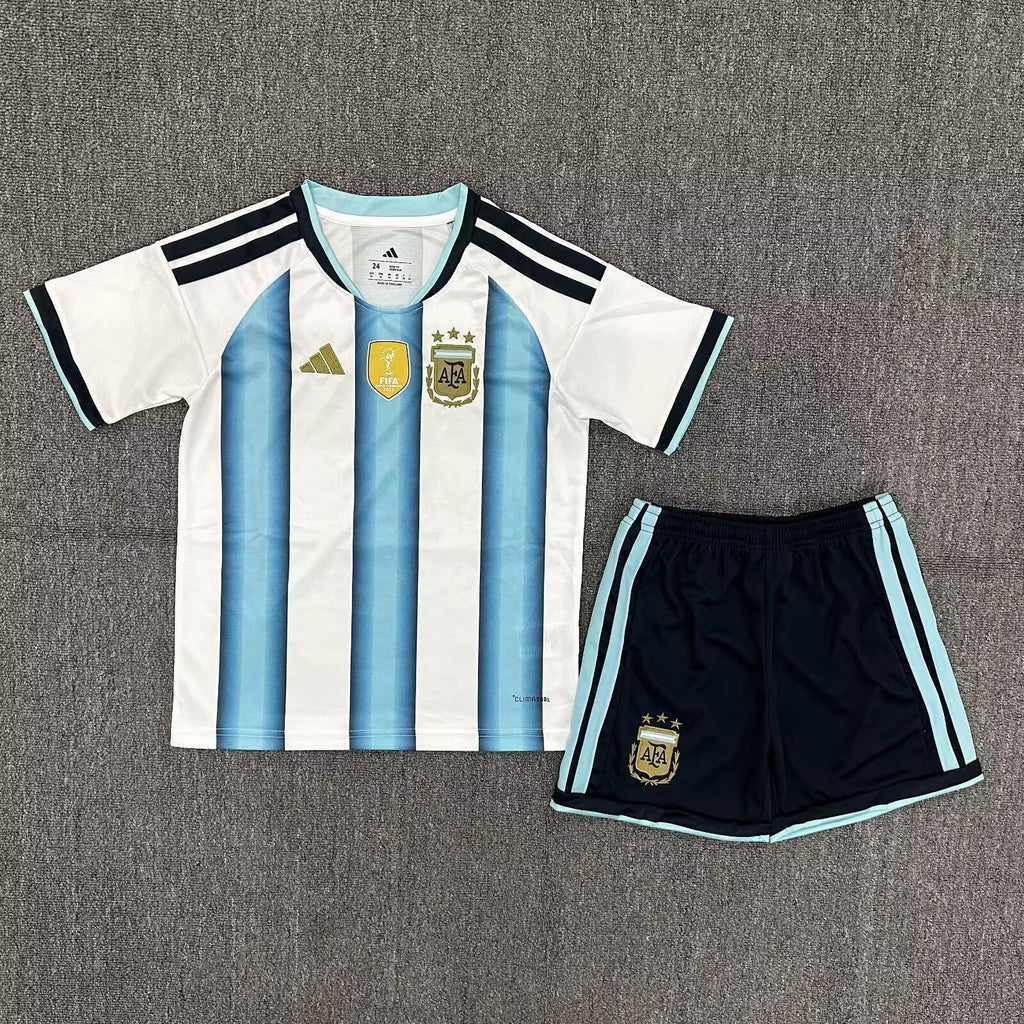 Argentina FIFA World Cup Home Jersey & Shorts Kit - Official Youth / Kids Football Set