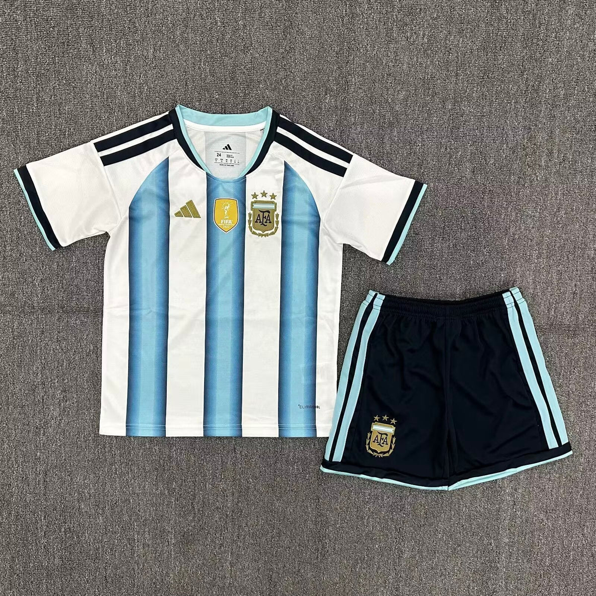 Argentina FIFA World Cup Home Jersey & Shorts Kit - Official Youth / Kids Football Set