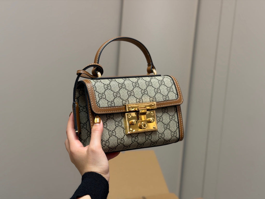 Gucci Padlock Mini GG Supreme Top-Handle Shoulder Bag – Canvas & Leather Crossbody Bag