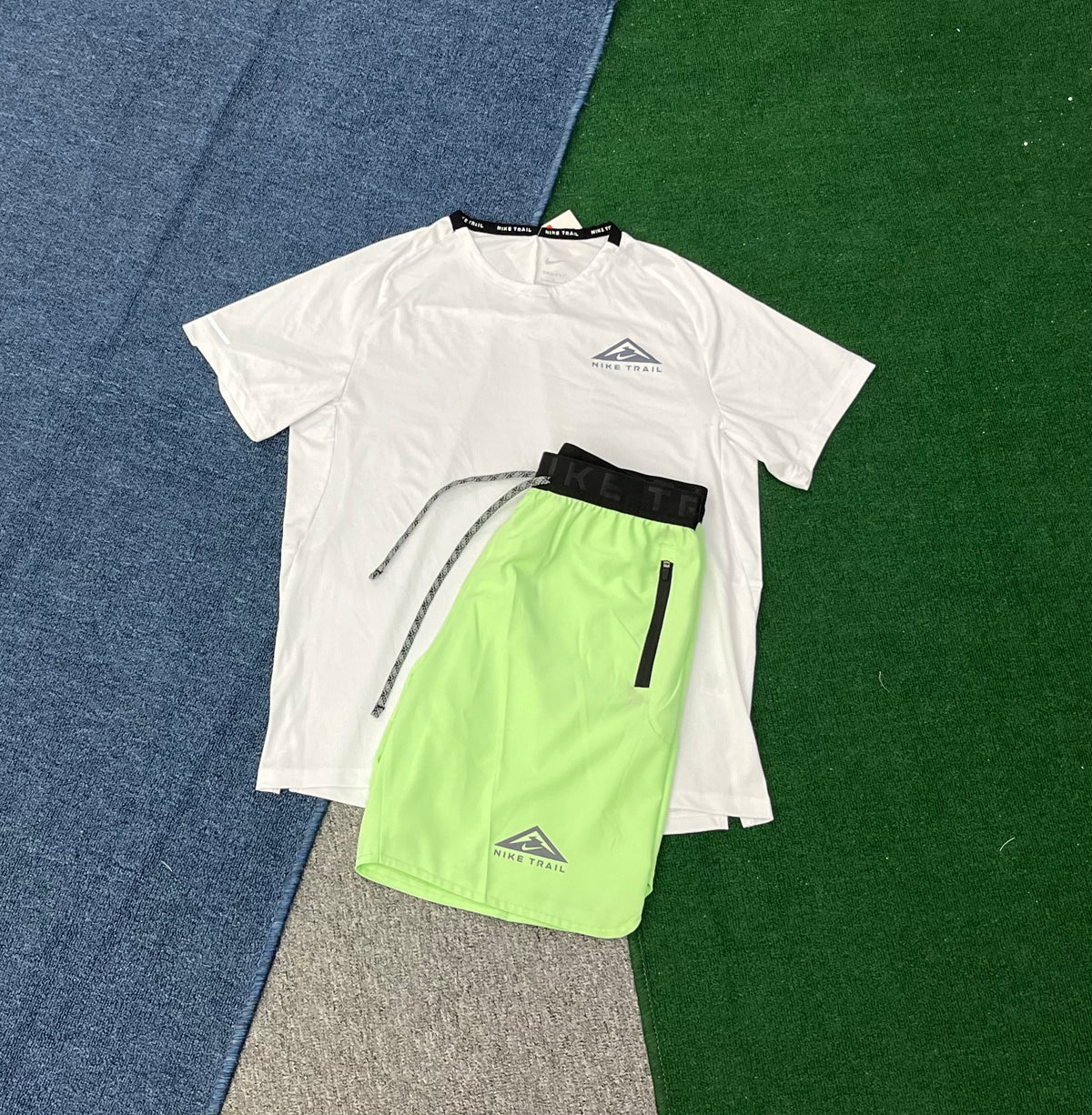 Nike Trail Men's Running Set – Quick-Dry Short Sleeve T-Shirt & Athletic Shorts Duo