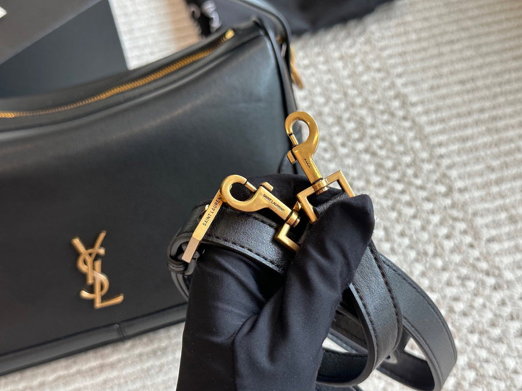 Saint Laurent YSL Monogram Smooth Leather Hobo Shoulder Bag – Convertible Crossbody Bag