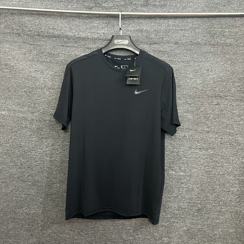 Nike Men's Dri-FIT Vertical Striped Breathable Running T-Shirt – Short Sleeve Athletic Tee