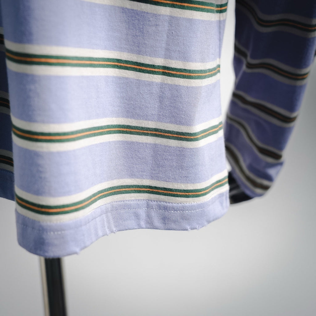 Prada Small Embroidered Logo Striped Long-Sleeve T-Shirt - Blue/Green