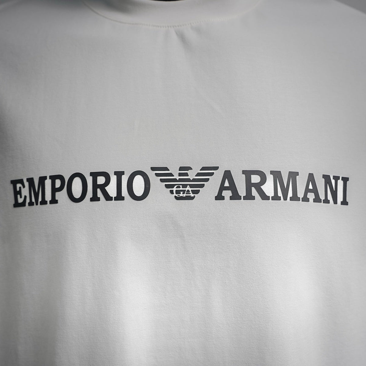 Emporio Armani Classic Eagle Logo Print Cotton T-Shirt - White