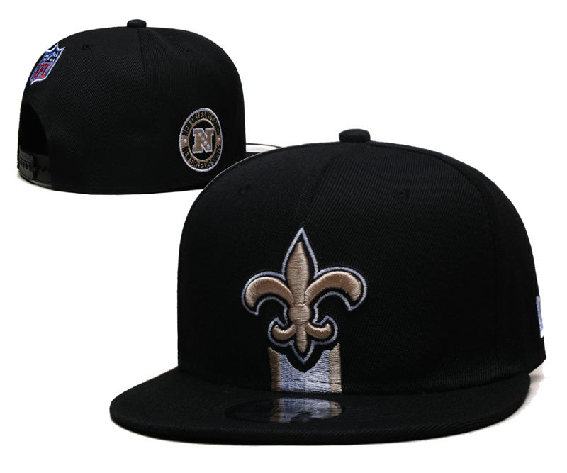 New Orleans Saints Embroidered Snapback Hat - Premium Adjustable Flat Brim Sports Fan Cap