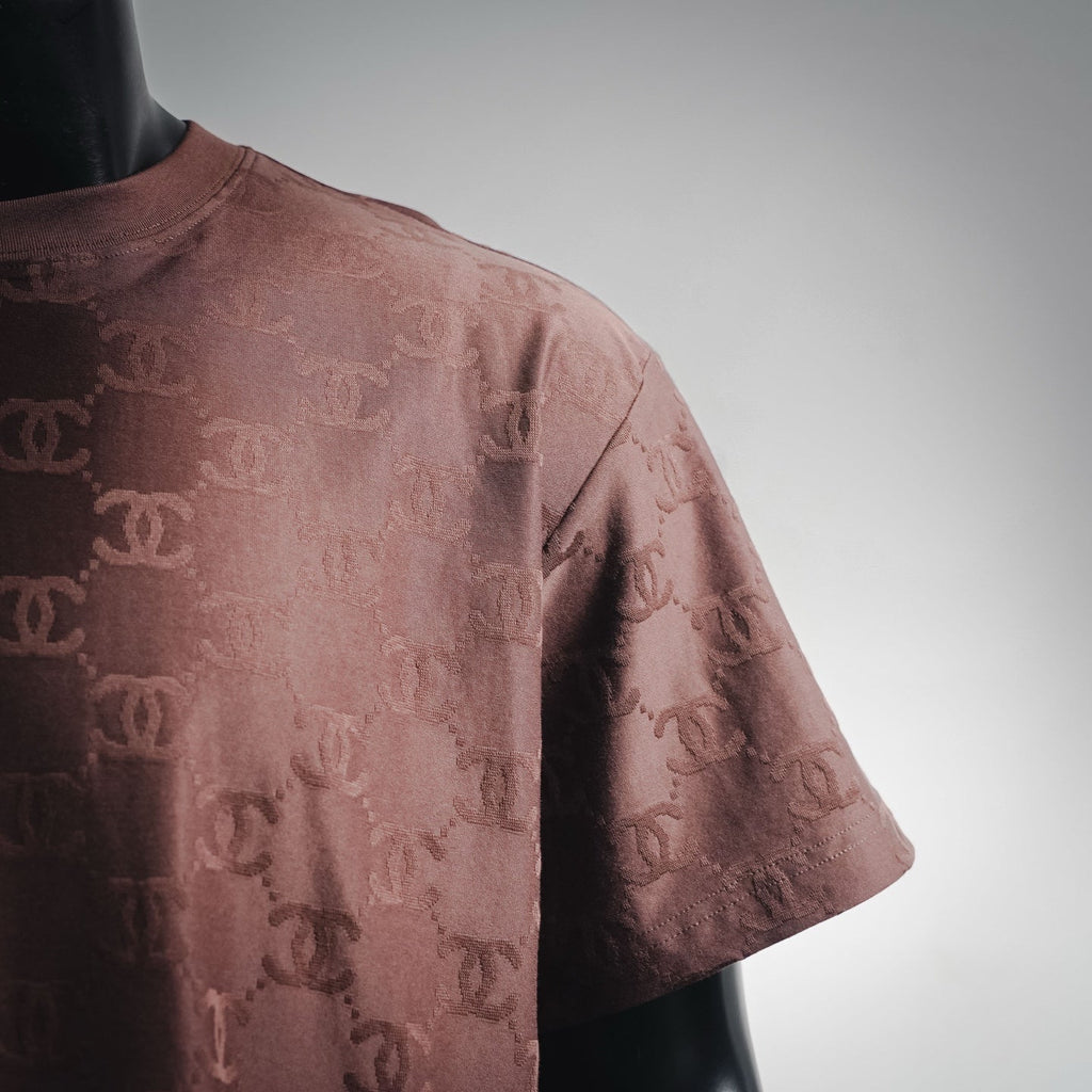 Chanel All-Over Jacquard Double C Monogram Cotton T-Shirt - Brown