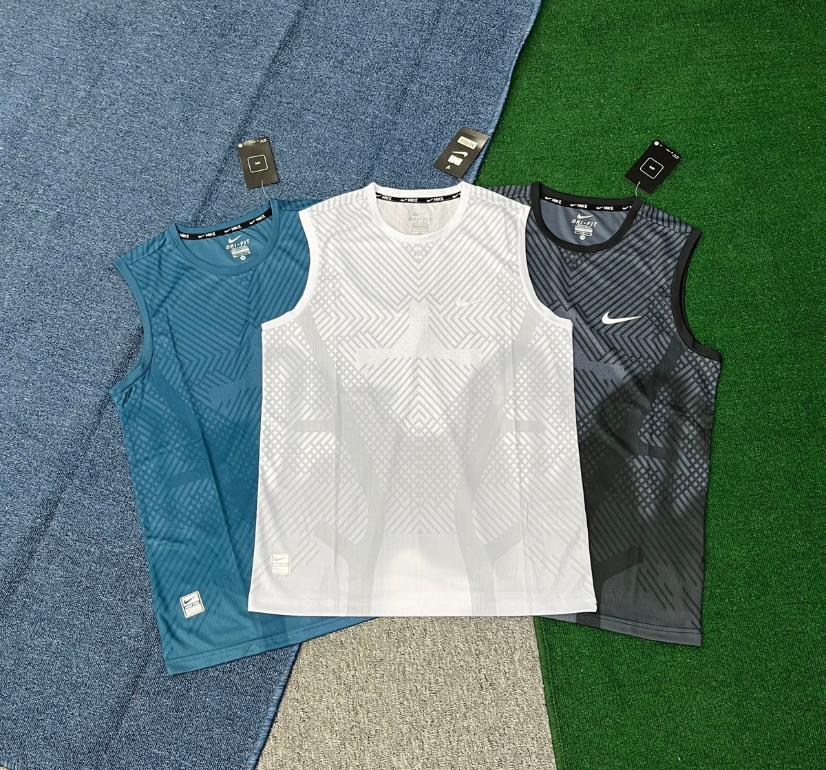 Nike Men's Dri-FIT Geometric Jacquard Sleeveless Training Tank Top – Performance Athletic Vest