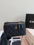 Chanel Dark Denim Quilted Vanity Chain Bag – Gold Stitching Crossbody Shoulder Bag
