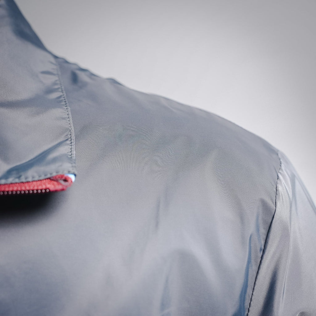 Prada Re-Nylon Metal Triangle Logo Zip-Up Jacket - Grey