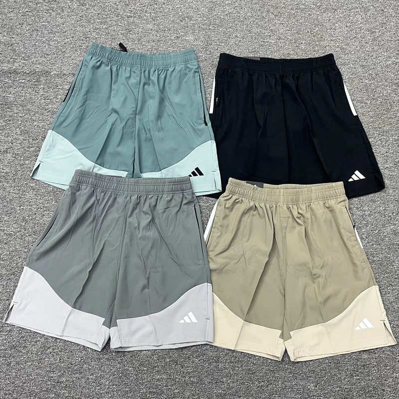 Adidas Men's Colorblock Training Shorts – Lightweight Athletic Running Shorts with Zip Pockets