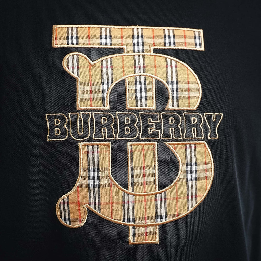 Burberry Vintage Check TB Monogram Cotton T-Shirt - Black