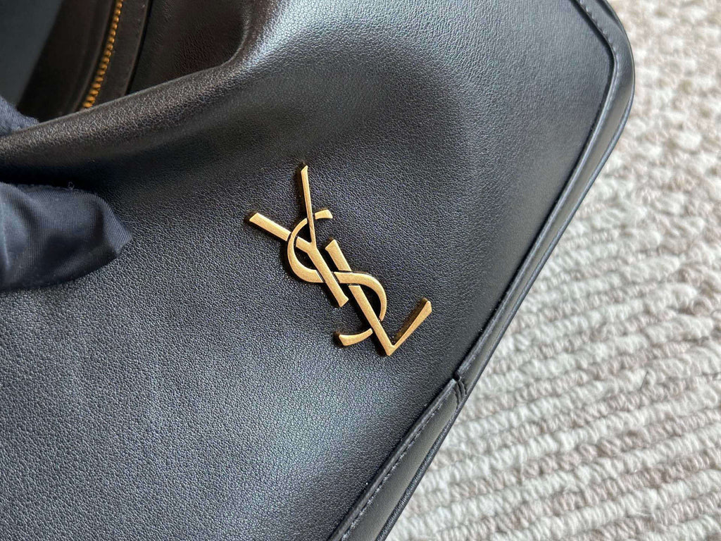 Saint Laurent YSL Monogram Smooth Leather Hobo Shoulder Bag – Convertible Crossbody Bag