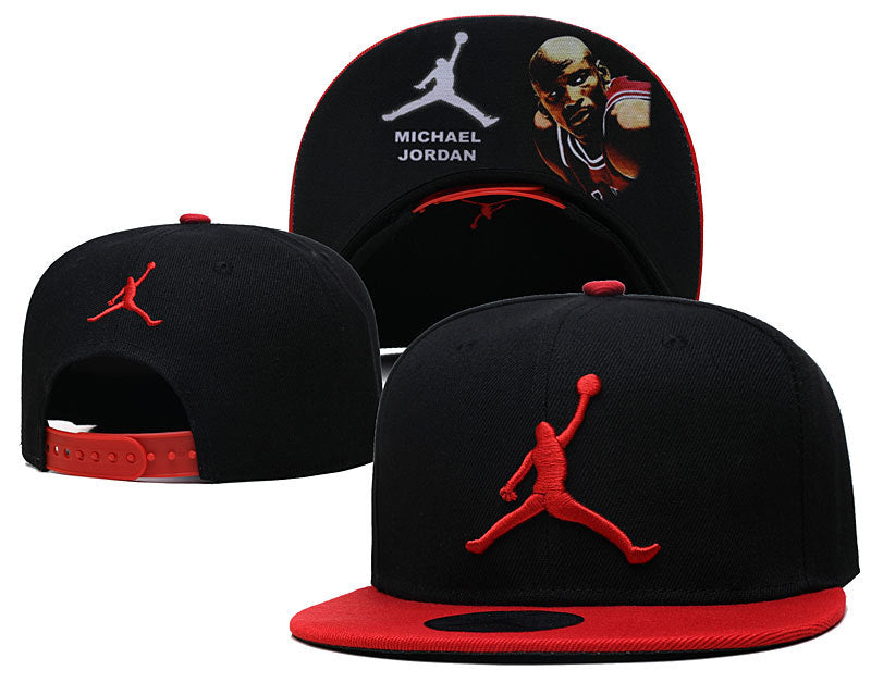 Retro Basketball Jumpman Snapback – Graphic Printed Under-Brim & 3D Logo Flat Visor Cap