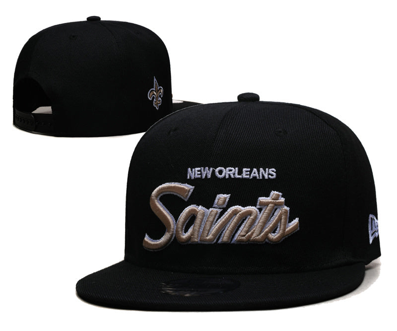 New Orleans Saints Embroidered Snapback Hat - Premium Adjustable Flat Brim Sports Fan Cap
