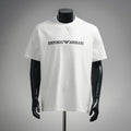 Emporio Armani Classic Eagle Logo Print Cotton T-Shirt - White