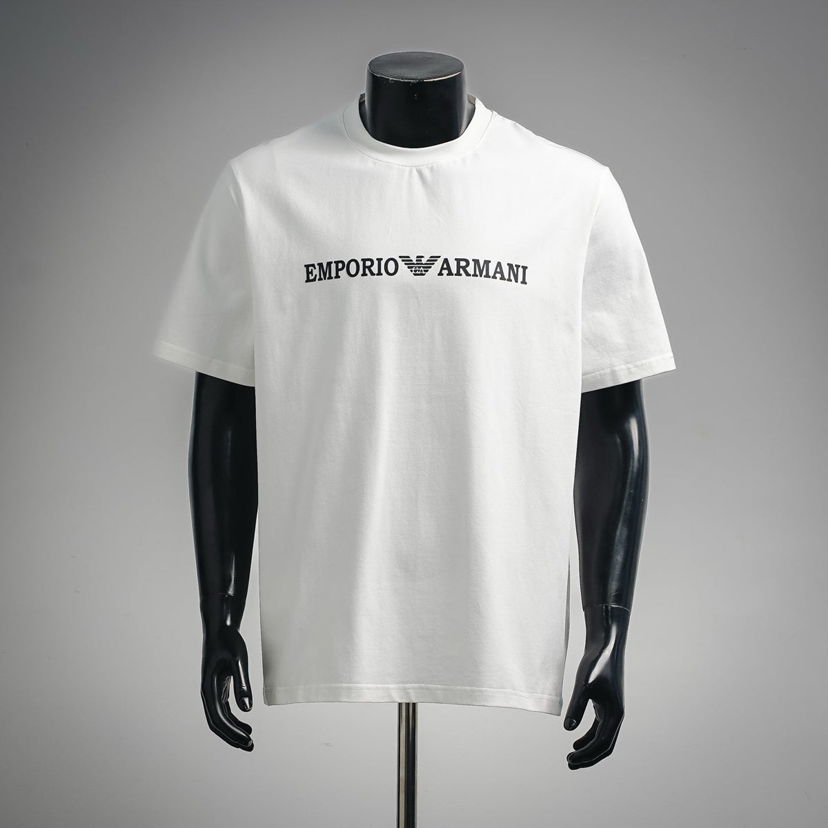 Emporio Armani Classic Eagle Logo Print Cotton T-Shirt - White