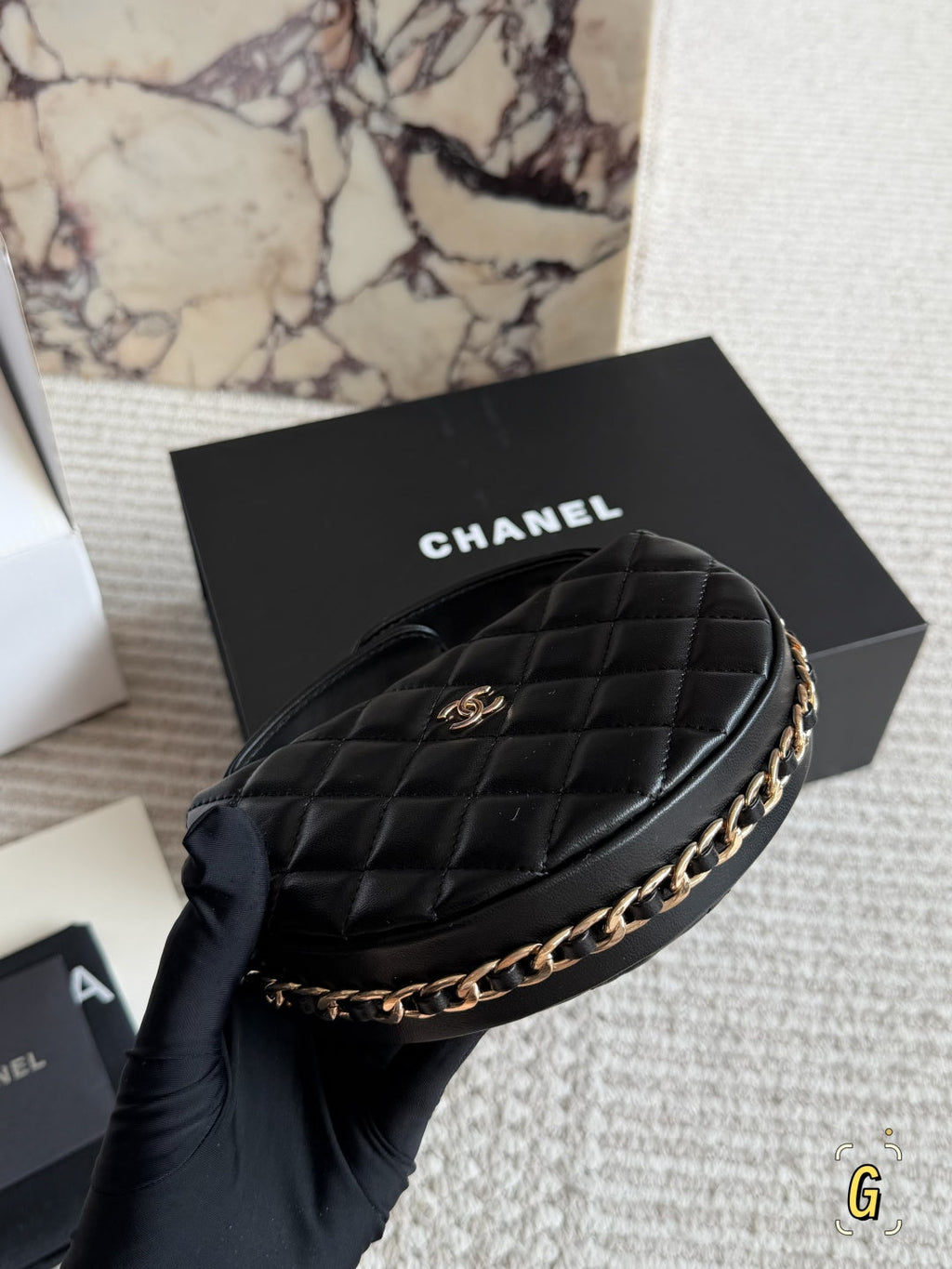Chanel Quilted Leather Mini Half-Moon Hobo Bag – Classic Gold Chain Armpit Bag & Evening Handbag