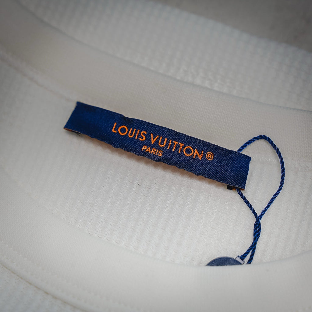 Louis Vuitton Waffle-Knit Panelled Long-Sleeve T-Shirt with Leather Patch