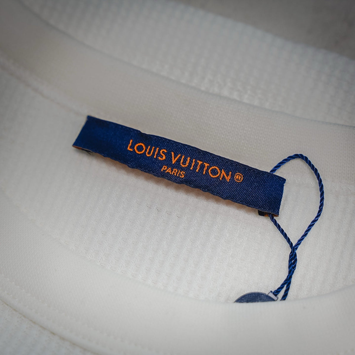 Louis Vuitton Waffle-Knit Panelled Long-Sleeve T-Shirt with Leather Patch