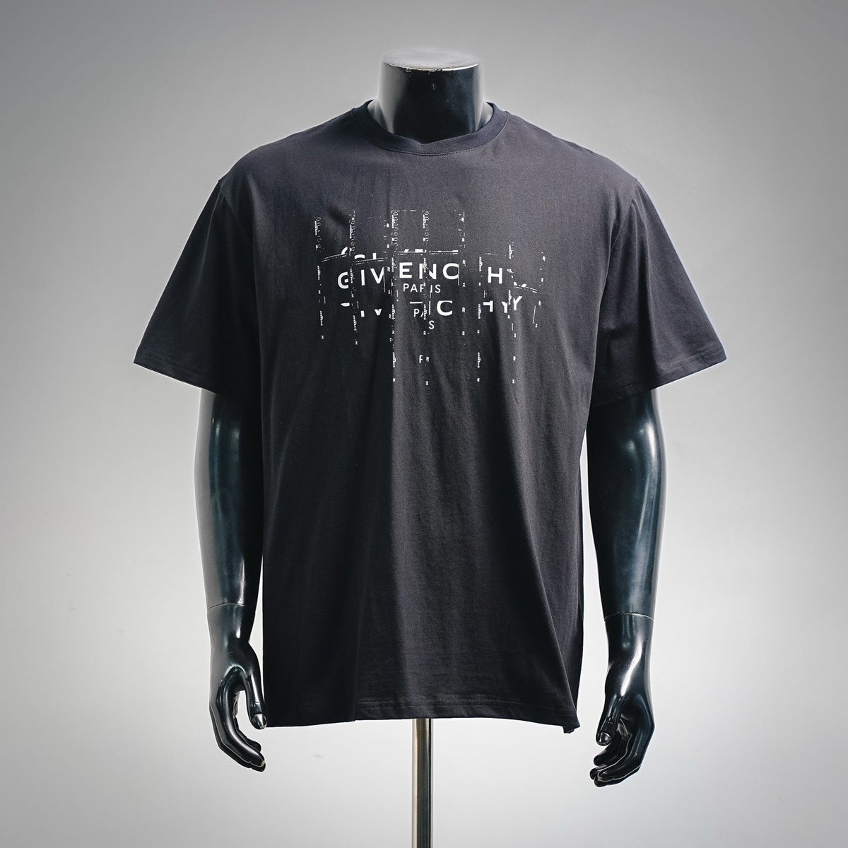 Givenchy Deconstructed Film Strip Logo Cotton T-Shirt - Black