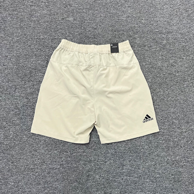 Adidas Men's Outline Logo Training Shorts – Lightweight Athletic Running Shorts with Zip Pockets