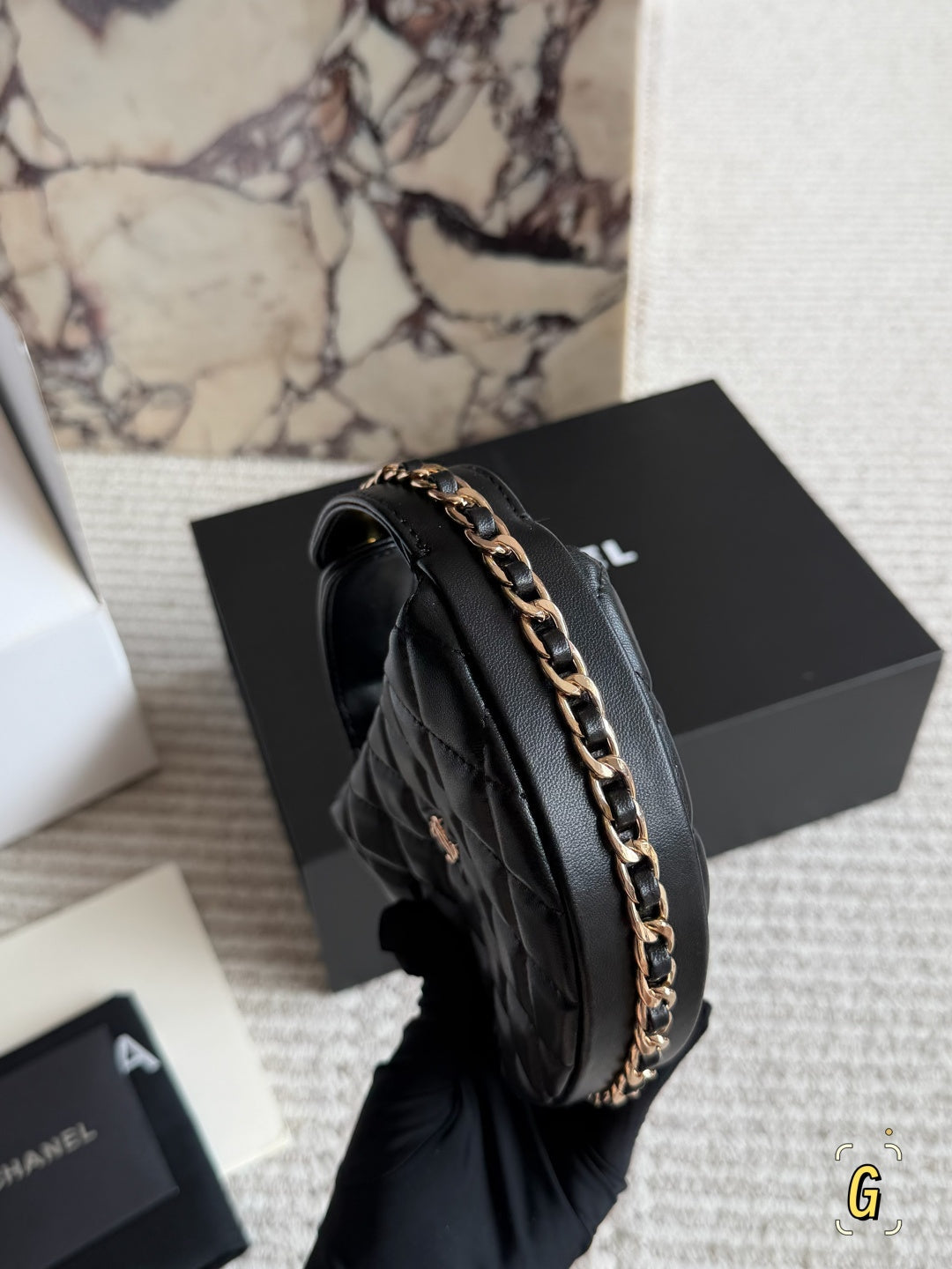 Chanel Quilted Leather Mini Half-Moon Hobo Bag – Classic Gold Chain Armpit Bag & Evening Handbag