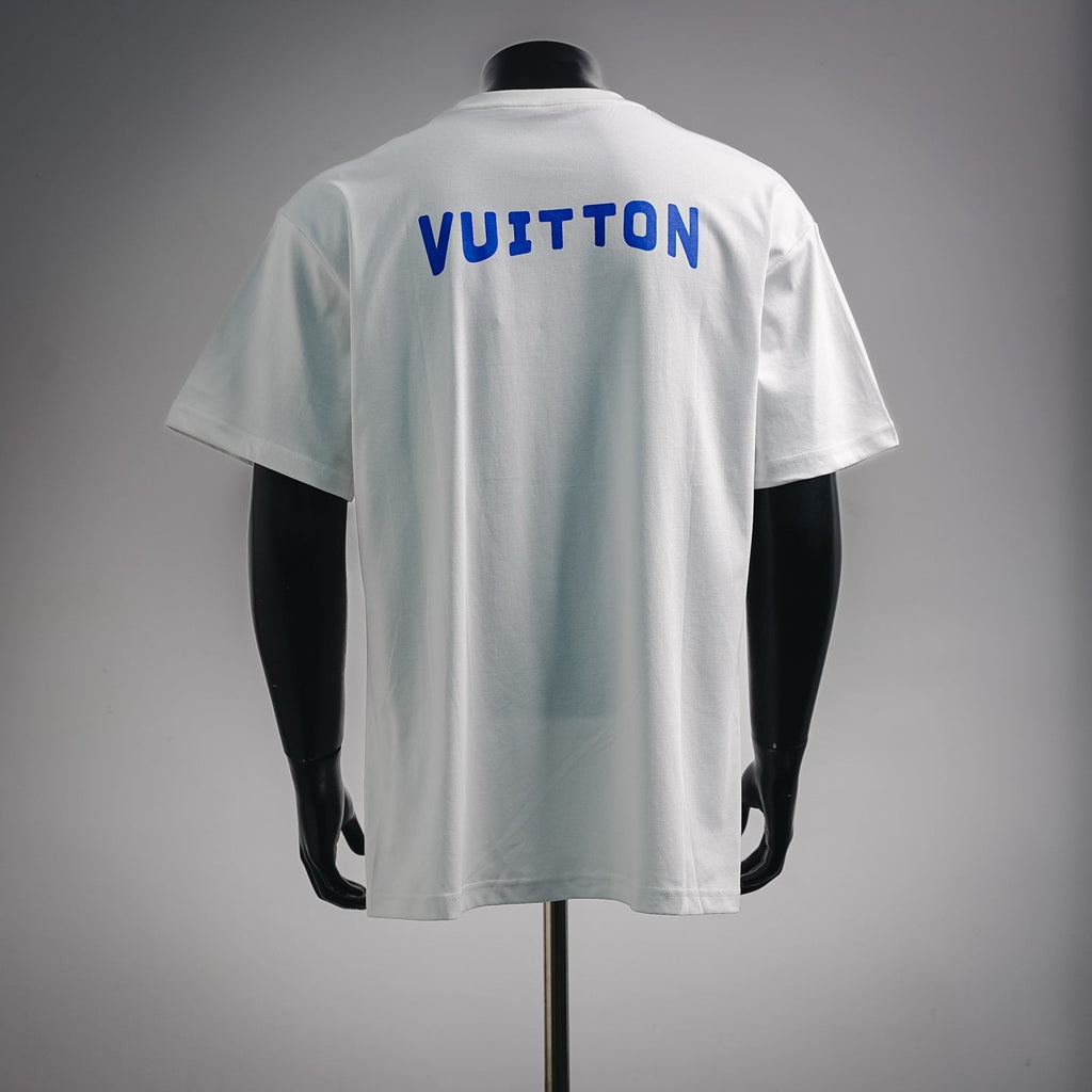 Louis Vuitton Octagonal Monogram & Back Logo Printed T-Shirt - White