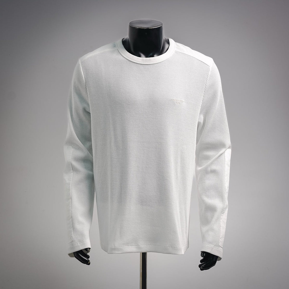 Louis Vuitton Waffle-Knit Panelled Long-Sleeve T-Shirt with Leather Patch