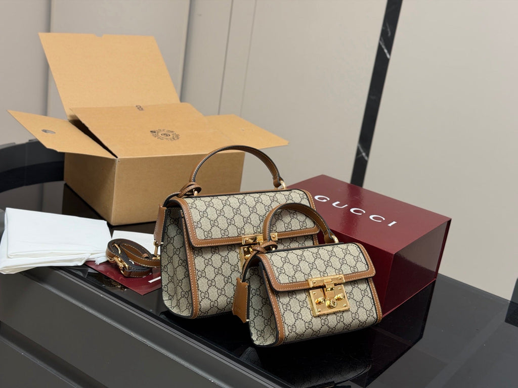 Gucci Padlock Mini GG Supreme Top-Handle Shoulder Bag – Canvas & Leather Crossbody Bag