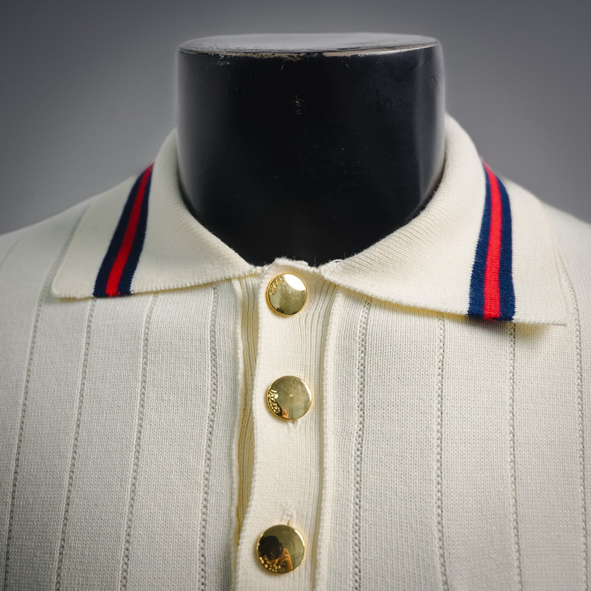 Gucci Embroidered Interlocking G Pocket Knit Polo Shirt - Off-White