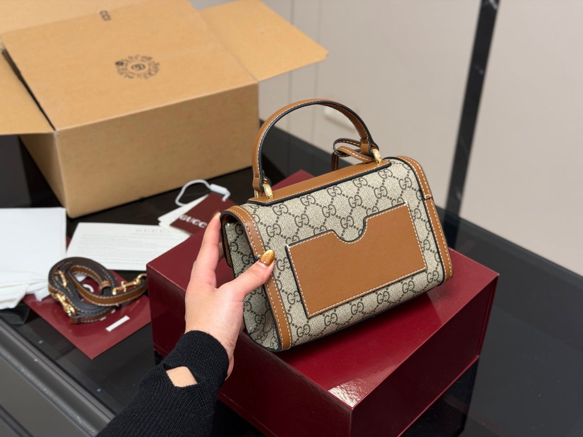 Gucci Padlock Mini GG Supreme Top-Handle Shoulder Bag – Canvas & Leather Crossbody Bag