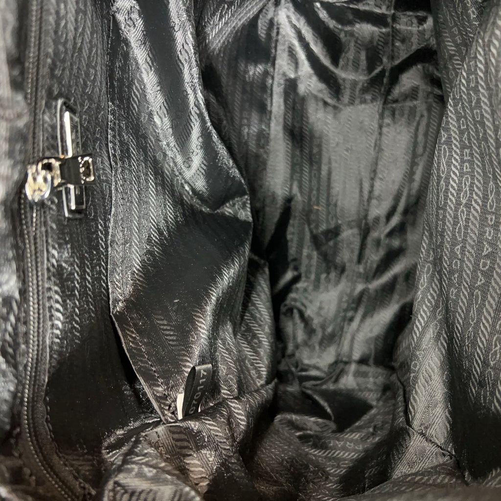 Prada Re-Nylon and Saffiano Leather Backpack – Black Drawstring Backpack with Exterior Pockets
