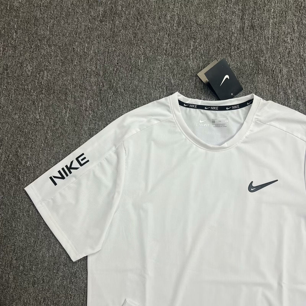 Nike Men's Dri-FIT Vertical Striped Breathable Running T-Shirt – Short Sleeve Athletic Tee