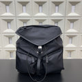 Prada Re-Nylon and Saffiano Leather Backpack – Black Drawstring Backpack with Exterior Pockets