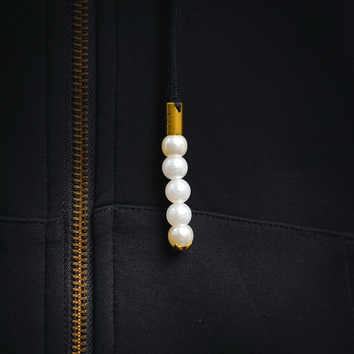Louis Vuitton Pearl Drawstring Embossed Logo Zipped Hoodie