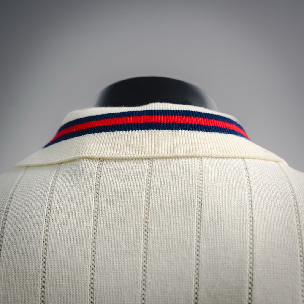 Gucci Embroidered Interlocking G Pocket Knit Polo Shirt - Off-White