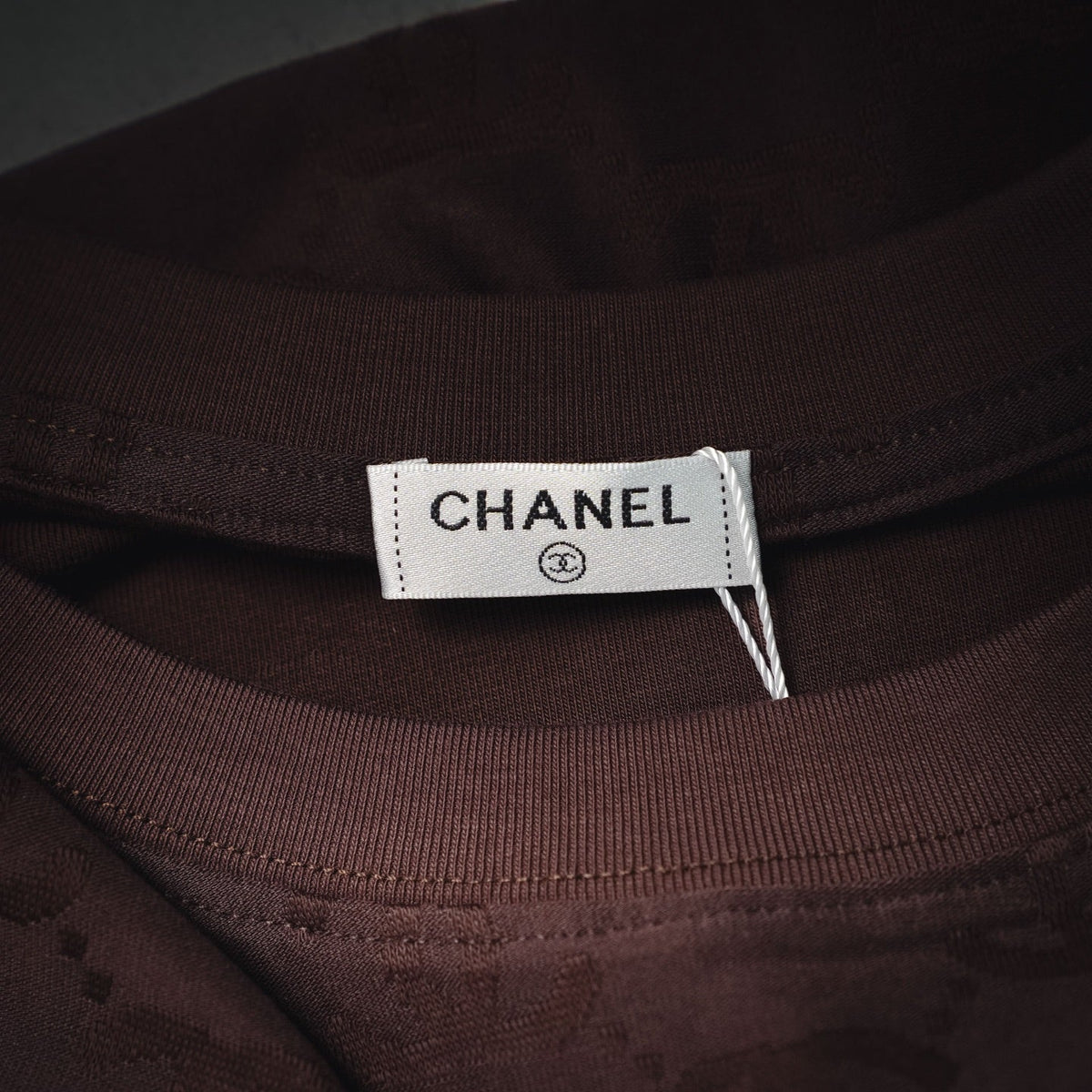 Chanel All-Over Jacquard Double C Monogram Cotton T-Shirt - Brown